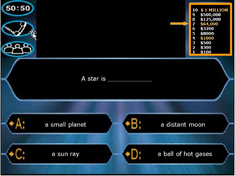 A star is ____________ a small planet a ball of hot gases a distant